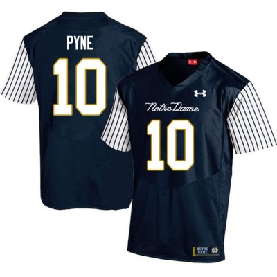 Notre Dame Fighting Irish Men's Drew Pyne #10 Navy Under Armour Alternate Authentic Stitched College NCAA Football Jersey CUO3699TL